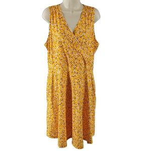 Guberry Floral Yellow Sleeveless Dress